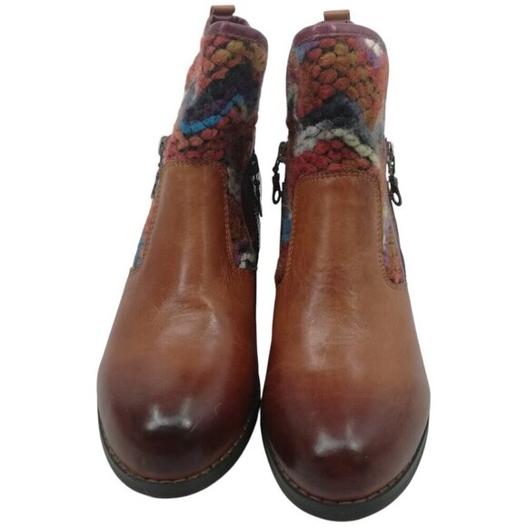 Elite by Corkys Kayla Brown Leather Southwest Sarape Ankle Chelsea Boots Size 7 - Picture 12 of 12